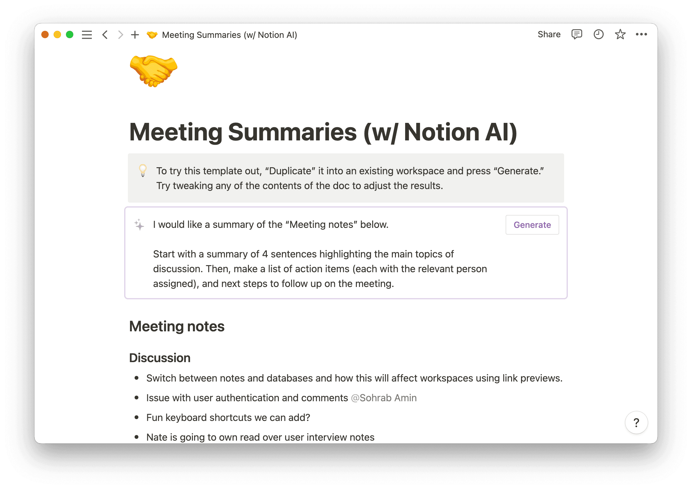 notion ai tools example