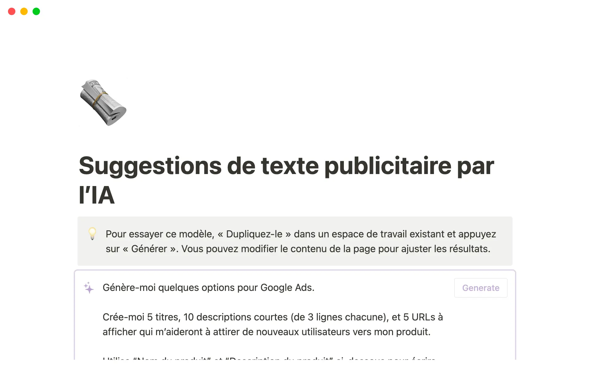 How to create email copy with Notion AI