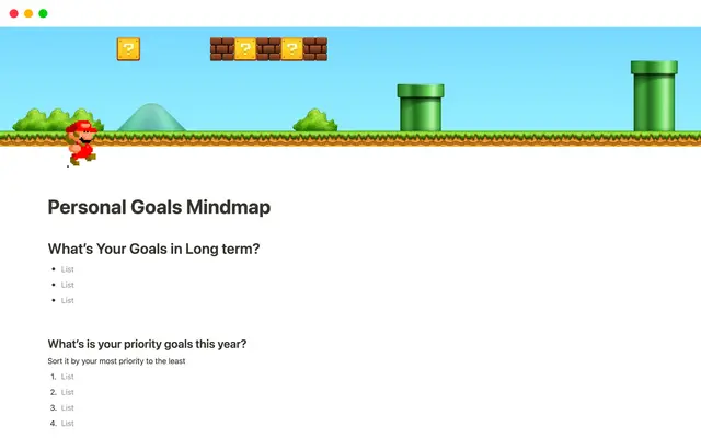 Personal Goals Mindmap